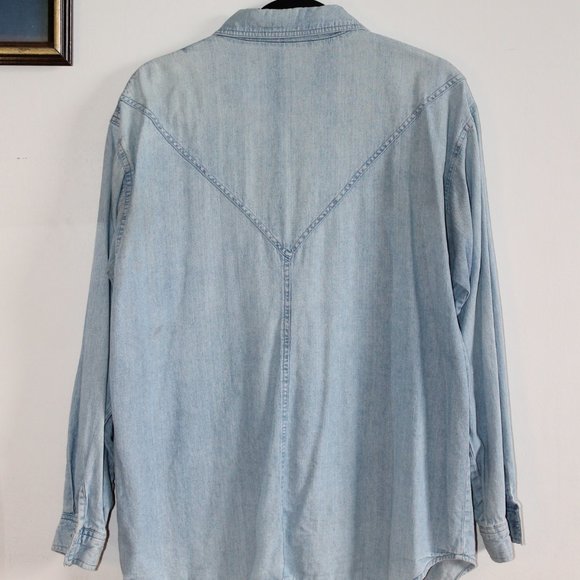 80s Vintage Galliano Western Denim Long Sleeve Medium - Picture 6 of 8